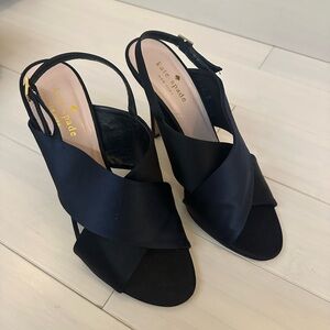 Kate Spade Satin Evening Sandal- Faloma, Navy and Black
